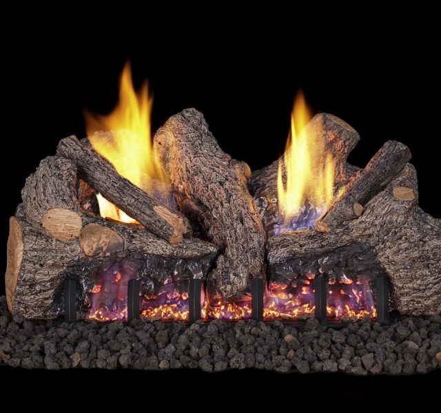 Outdoor fireplace effect gas logs