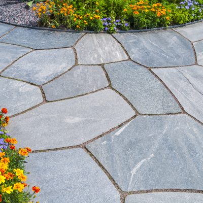 Grey paver stones