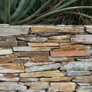 Natural flagstone retaining wall